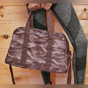 PINK Victoria's Secret Purple Camo Duffel Shoulder Bag